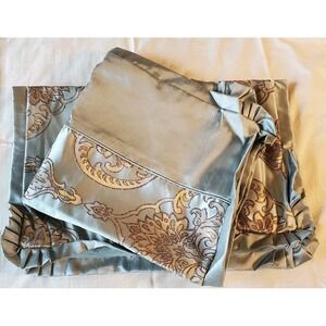 Set Of 2 Chic Home Design Ruffle Floral 1 Standard Pillow Sham And 1 Euro Sham